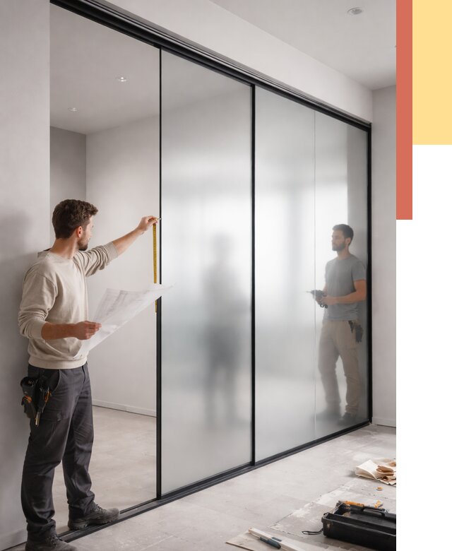 Матовые стеклянные перегородки в Назарово от 8736 руб. — монтаж и установка | ОТДЕЛОЧНИК-Нрв