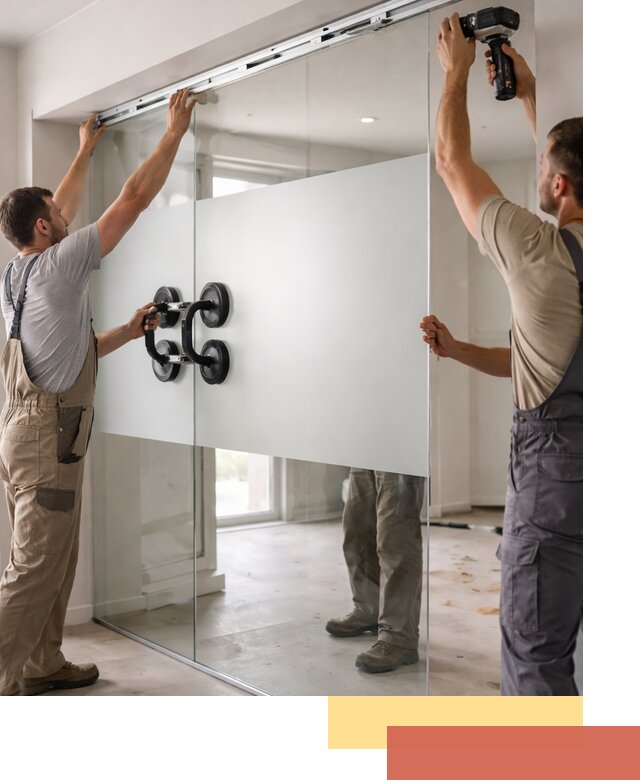 Матовые стеклянные перегородки под ключ в Назарово