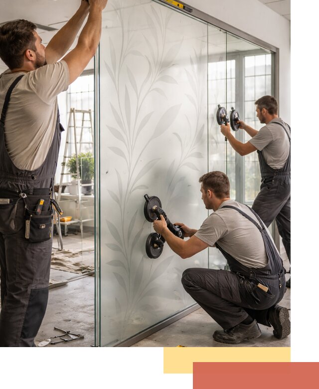 Стеклянные перегородки с рисунком на заказ в Назарово