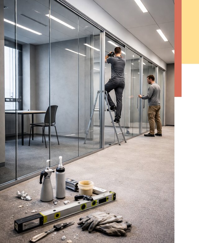 Стеклянные офисные перегородки в Назарово от 8736 руб. — монтаж и установка | ОТДЕЛОЧНИК-Нрв