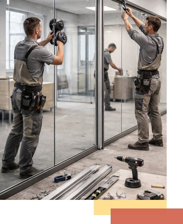 Стеклянные офисные перегородки под ключ в Назарово