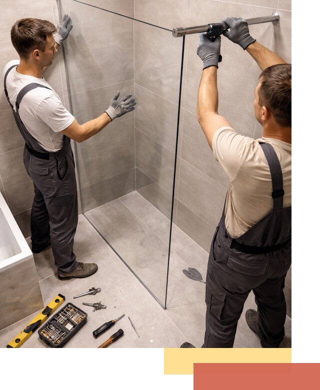 Стеклянные перегородки для душа в Назарово — изготовление и монтаж