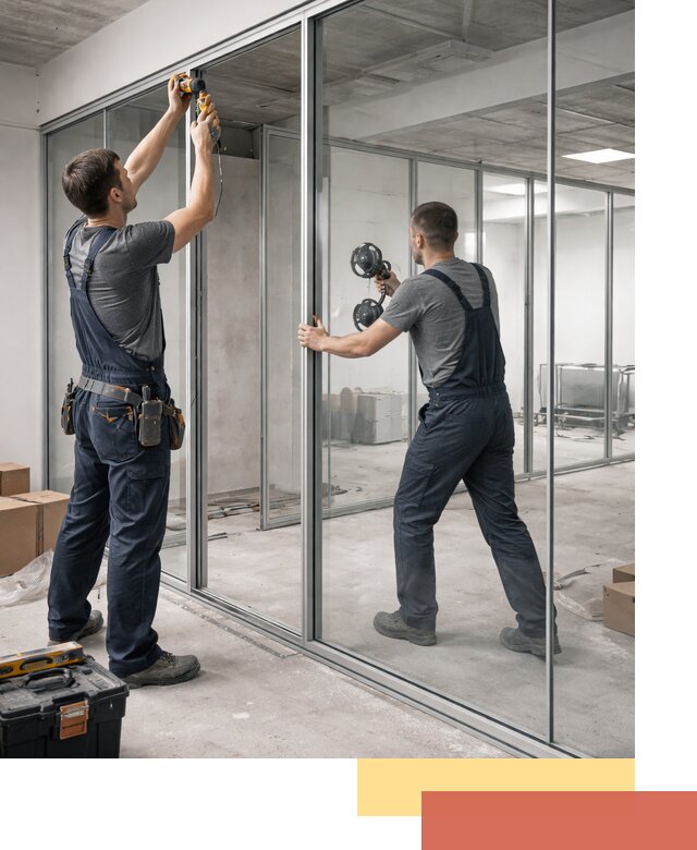 Алюминиевые перегородки со стеклом в Назарово — изготовление и монтаж