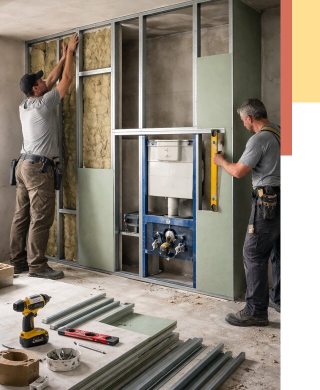 Установка сантехнических перегородок в Назарово от 8736 руб. | ОТДЕЛОЧНИК-Нрв