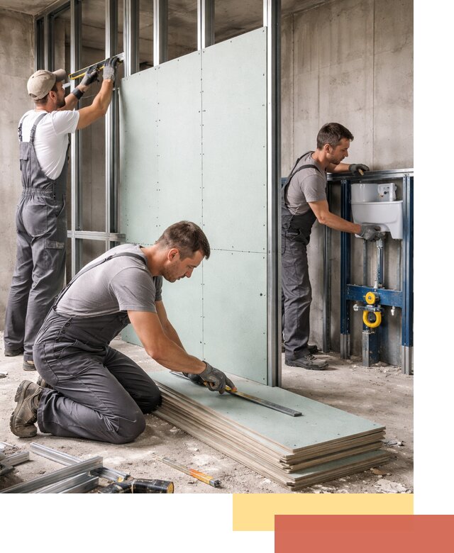 Монтаж и ремонт сантехнических перегородок в Назарово