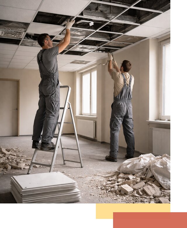 Демонтаж потолков Армстронг профессионально в Назарово