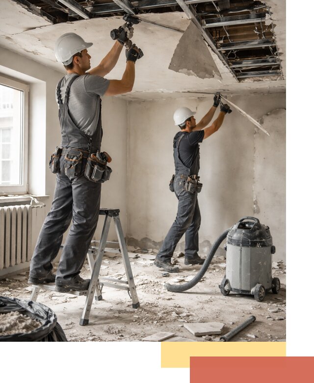 Демонтаж гипсокартонного потолка в Назарово быстро и аккуратно