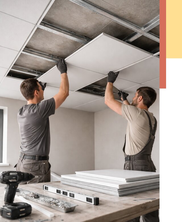 Монтаж кассетного потолка в Назарово от 4625 руб/м2 — установка и сборка | ОТДЕЛОЧНИК-Нрв