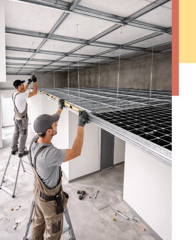 Монтаж потолка грильято в Назарово от 463 руб./м² — быстрая сборка под ключ | ОТДЕЛОЧНИК-Нрв