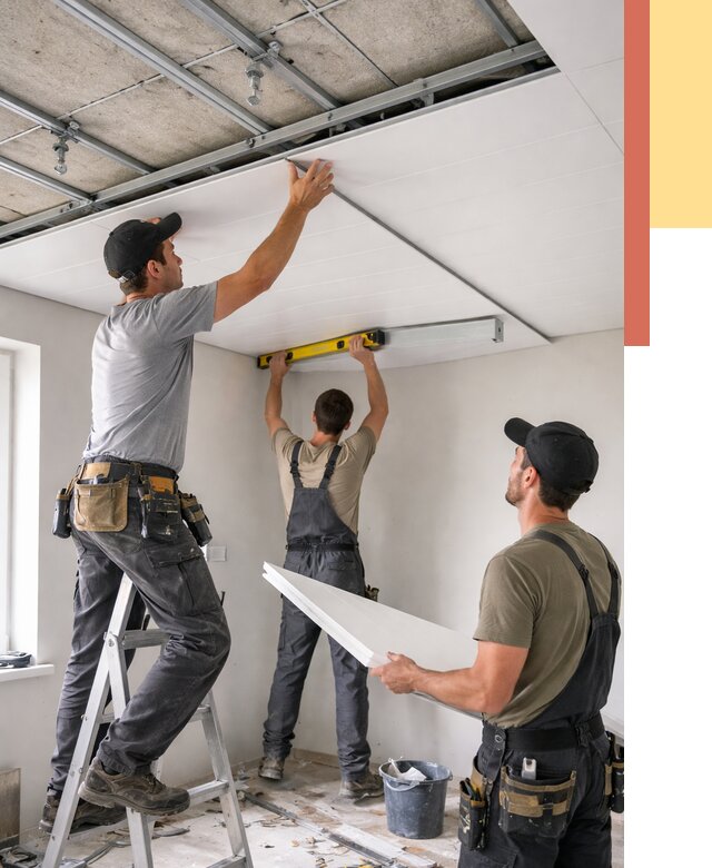 Монтаж потолка из ПВХ панелей в Назарово от 3597 руб./м2 — быстро и недорого | ОТДЕЛОЧНИК-Нрв