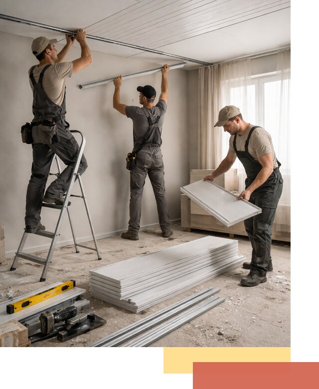 Монтаж потолка из ПВХ панелей в Назарово оперативно и качественно