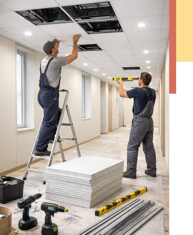 Ремонт потолка Армстронг в Назарово от 4625 руб. — быстро и недорого | ОТДЕЛОЧНИК-Нрв