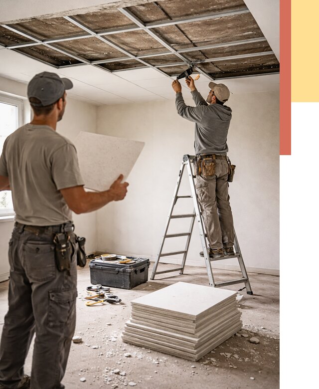 Замена плит подвесного потолка в Назарово от 1799 руб. быстро и недорого | ОТДЕЛОЧНИК-Нрв