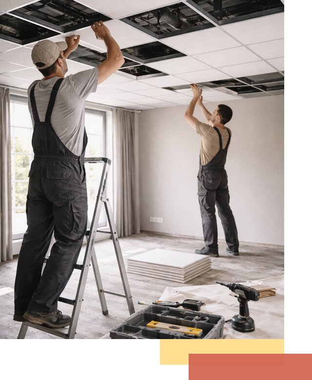 Замена плит подвесного потолка в Назарово быстро и качественно