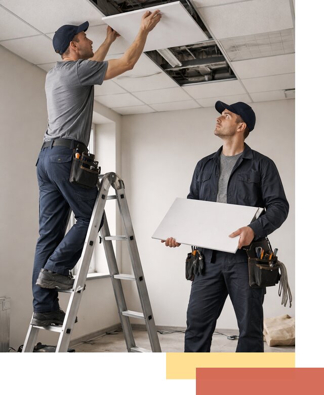 Обслуживание подвесного потолка в Назарово — ремонт и чистка