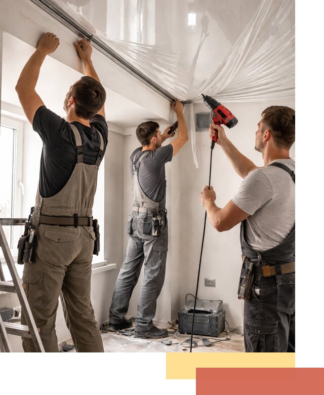 Монтаж глянцевого натяжного потолка в Назарово быстро и качественно