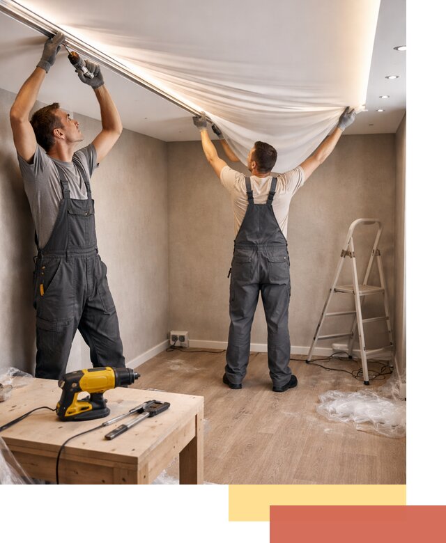 Монтаж натяжного потолка с подсветкой в Назарово цена и сроки