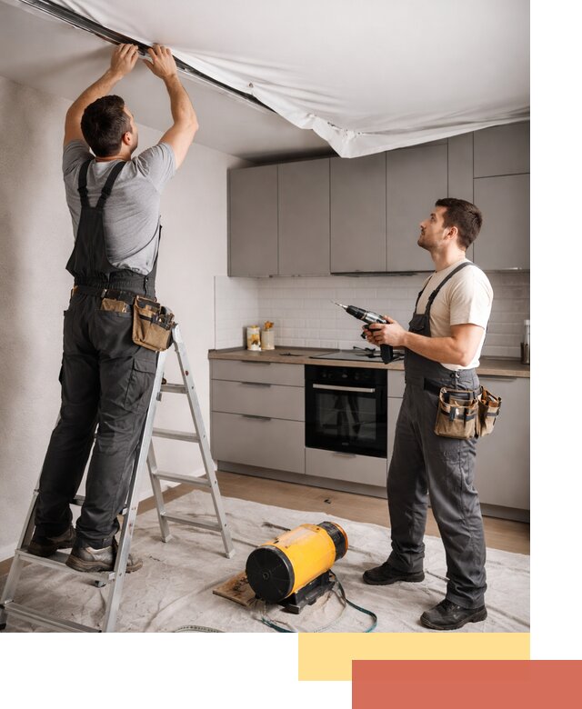 Монтаж натяжного потолка на кухне в Назарово