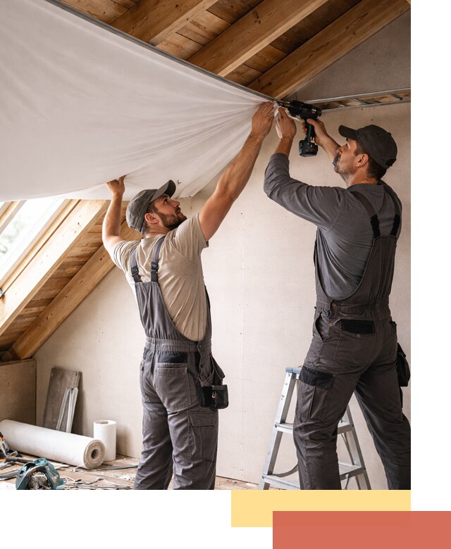Монтаж натяжного потолка в мансарде в Назарово