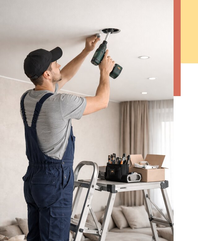 Установка и монтаж точечных светильников в натяжной потолок в Назарово от 1850 руб. | ОТДЕЛОЧНИК-Нрв