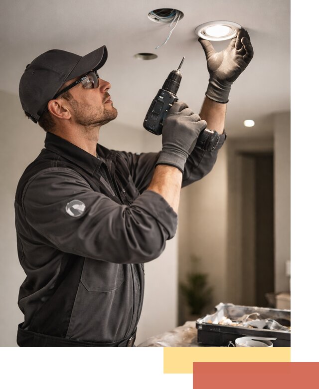 Установка точечных светильников в натяжной потолок в Назарово