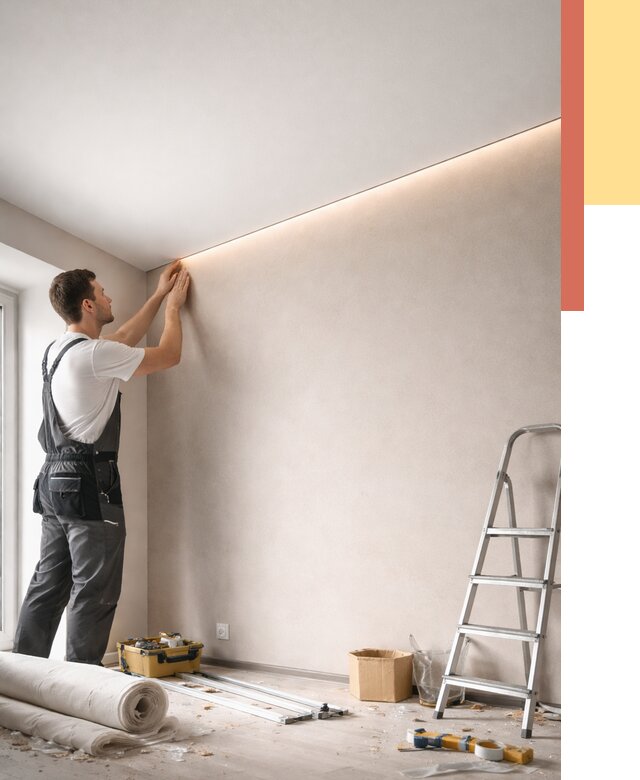 Теневые натяжные потолки в Назарово от 8428 руб. под ключ | ОТДЕЛОЧНИК-Нрв