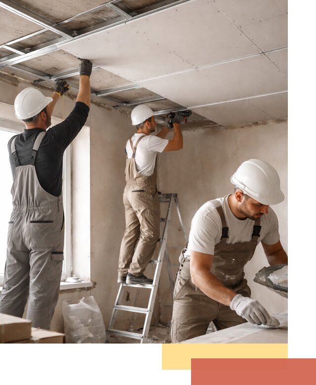 Одноуровневый потолок из гипсокартона в Назарово — монтаж и отделка