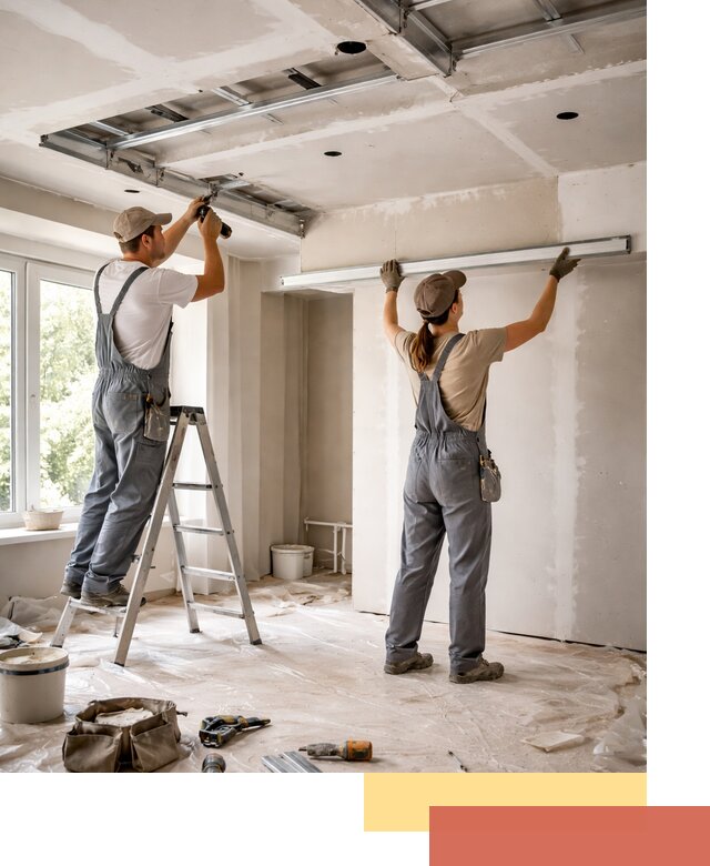 Монтаж многоуровневого потолка из гипсокартона в Назарово