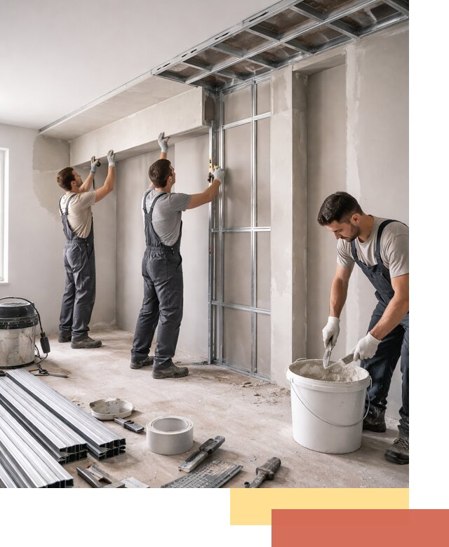 Монтаж потолка из гипсокартона с нишей в Назарово