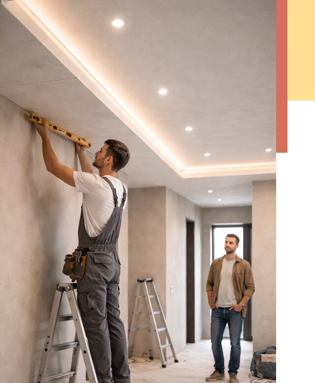 Потолок из гипсокартона с подсветкой в Назарово от 771 руб./м2 под ключ | ОТДЕЛОЧНИК-Нрв