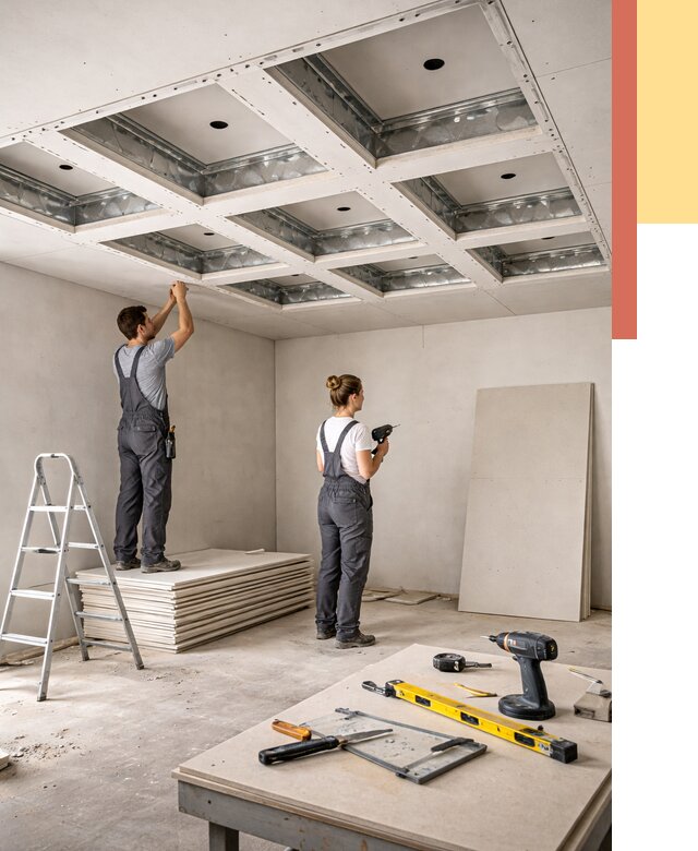 Кессонный потолок из гипсокартона в Назарово от 1901 руб. — монтаж и под ключ | ОТДЕЛОЧНИК-Нрв