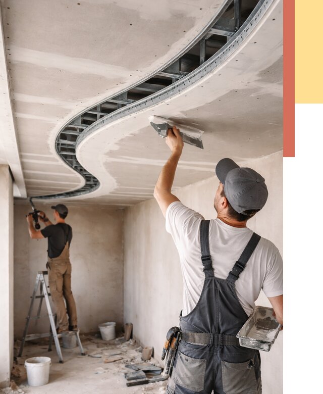 Криволинейный потолок из гипсокартона в Назарово от 2158 руб./м2 | ОТДЕЛОЧНИК-Нрв