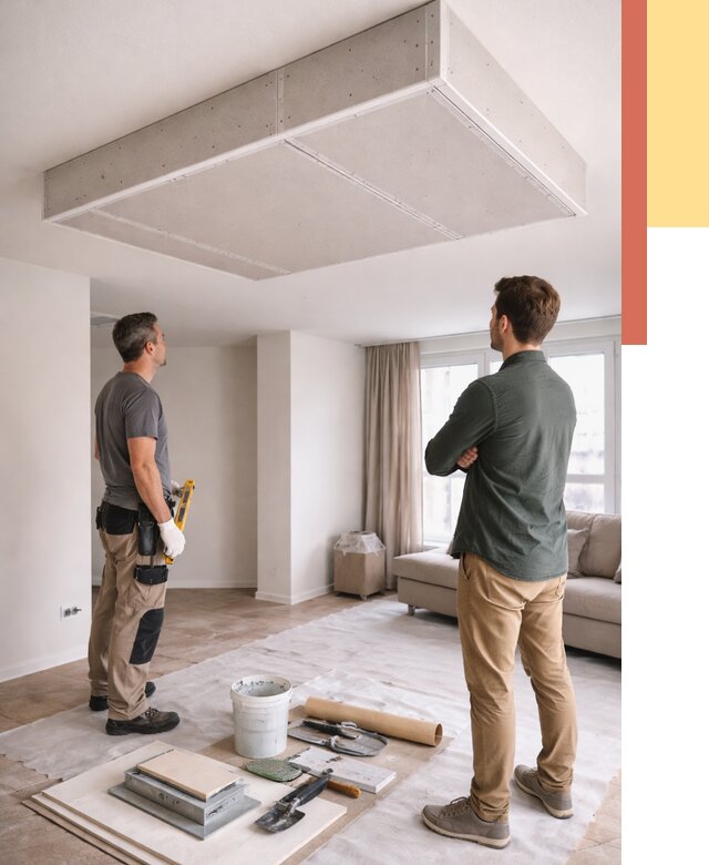 Короб на потолке из гипсокартона в Назарово от 2261 руб. — монтаж и услуги под ключ | ОТДЕЛОЧНИК-Нрв