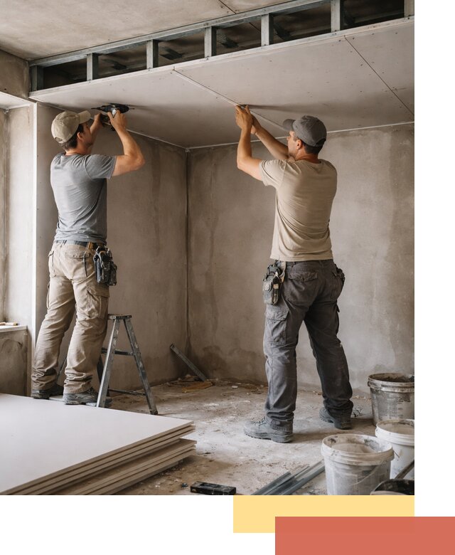 Короб из гипсокартона на потолке под ключ в Назарово