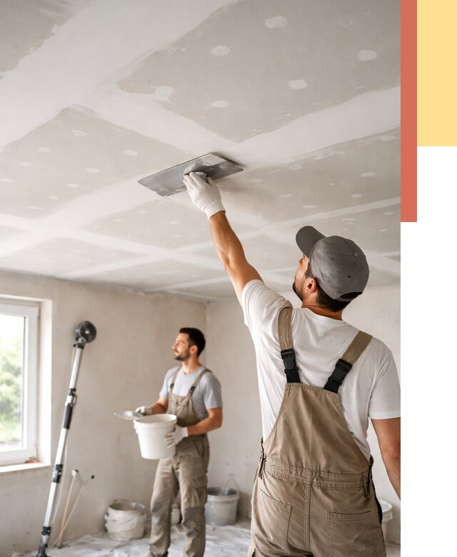 Шпаклевка потолка из гипсокартона в Назарово от 3289 руб./м2 — услуги под ключ | ОТДЕЛОЧНИК-Нрв