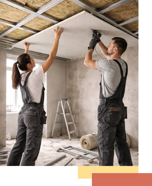 Звукоизоляция потолка из ГКЛ в Назарово профессионально и надежно