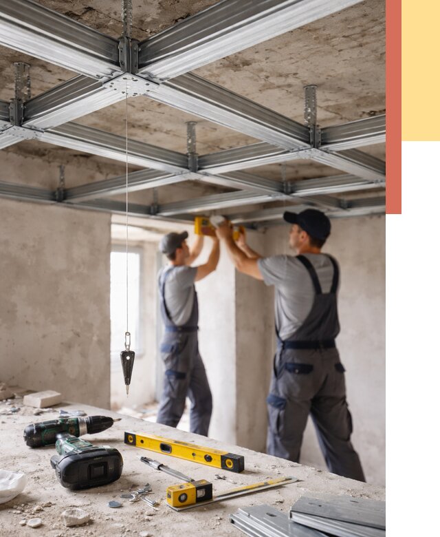 Монтаж каркаса потолка из профиля в Назарово от 4625 руб. — услуги ОТДЕЛОЧНИК-Нрв