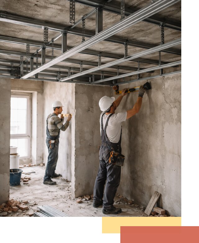 Монтаж каркаса потолка из профильного профиля в Назарово