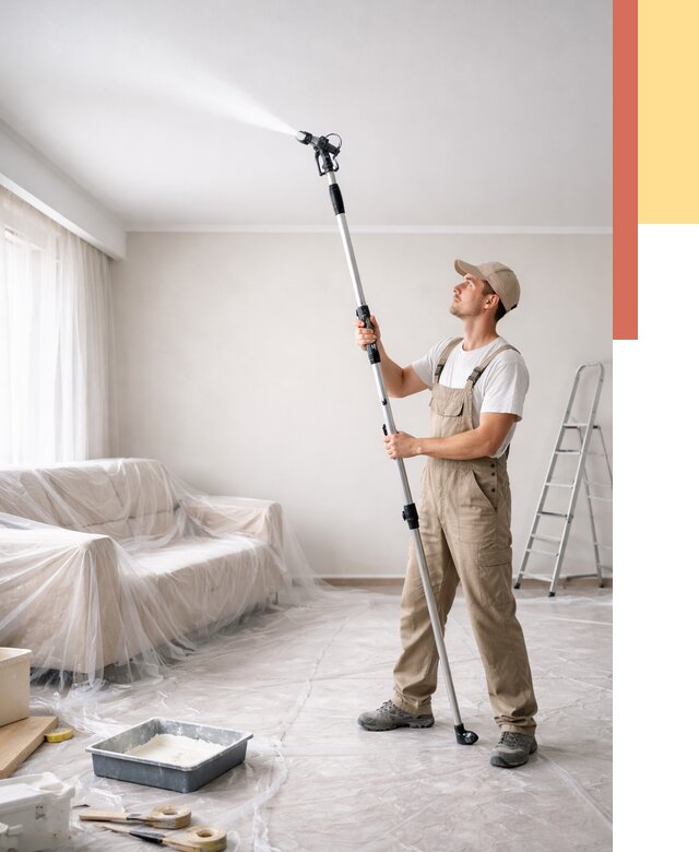 Покраска потолка краскопультом в Назарово от 4625 руб. быстро и недорого | ОТДЕЛОЧНИК-Нрв