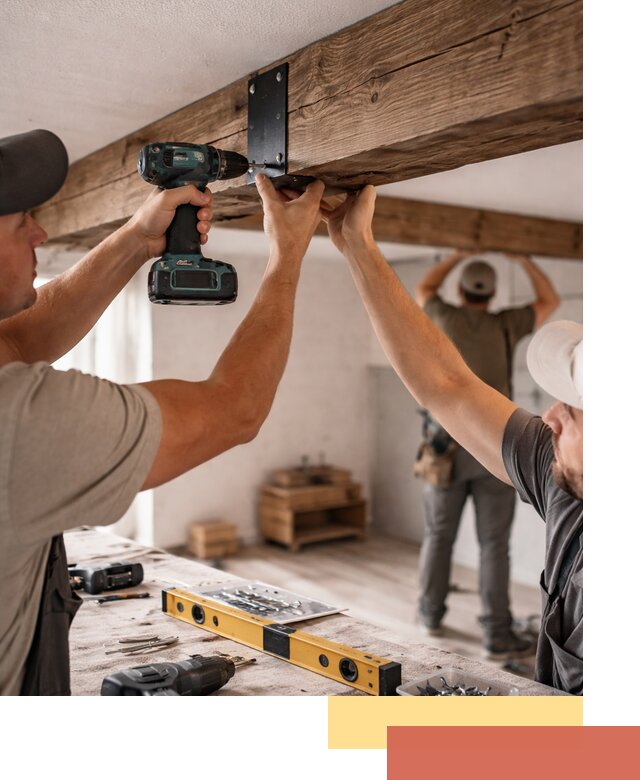 Монтаж декоративных потолочных балок в Назарово