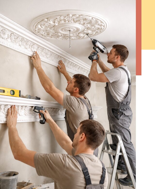 Монтаж лепнины на потолок в Назарово от 3289 руб. быстро и недорого | ОТДЕЛОЧНИК-Нрв