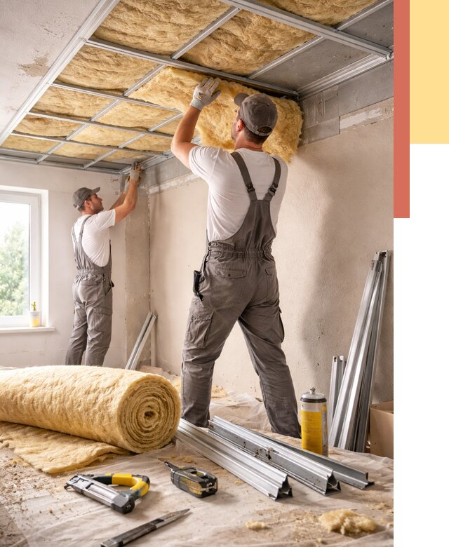 Утепление потолка в Назарово от 7400 руб/м2 — недорого, быстро, под ключ | ОТДЕЛОЧНИК-Нрв