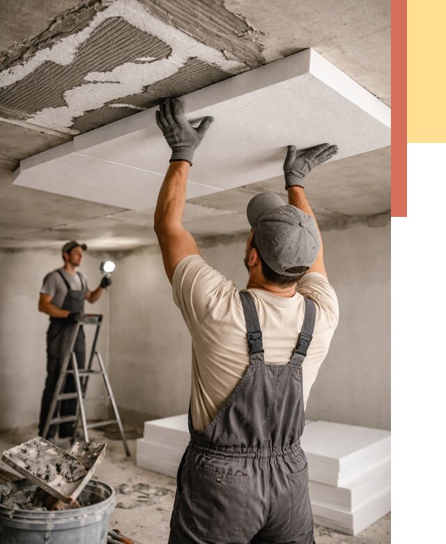 Утепление потолка пенопластом в Назарово от 4625 руб/м2 — недорого и быстро | ОТДЕЛОЧНИК-Нрв