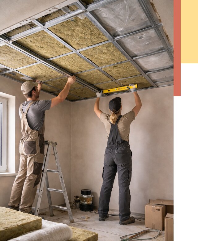 Шумоизоляция потолка в Назарово от 1285 руб. под ключ — услуги ОТДЕЛОЧНИК-Нрв